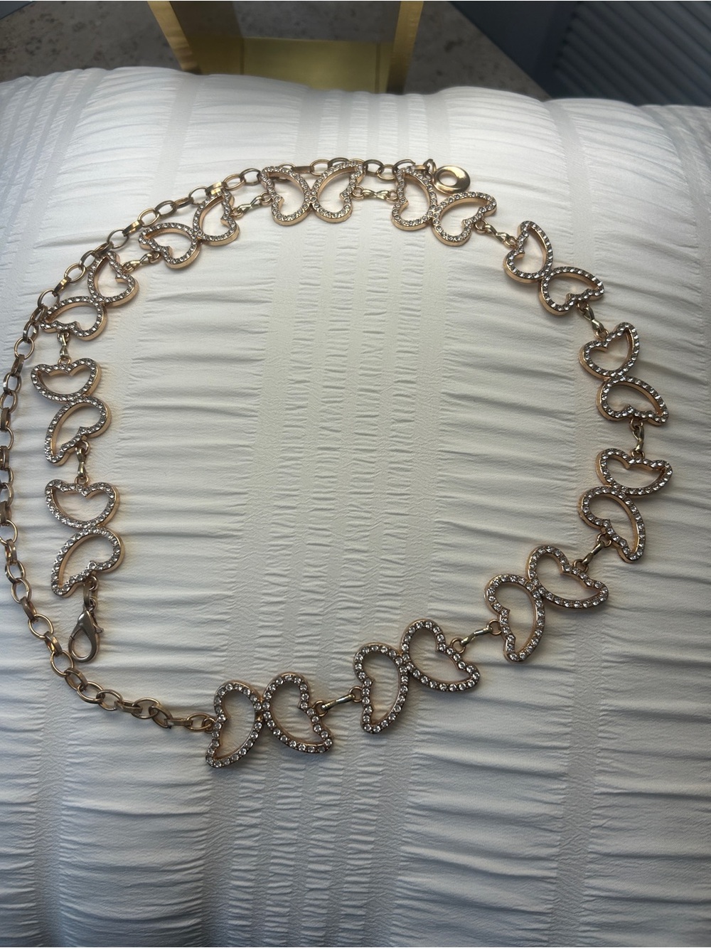 Gold-Tone Butterfly Embellished Crystal Belt – Women's Fashion Accessory